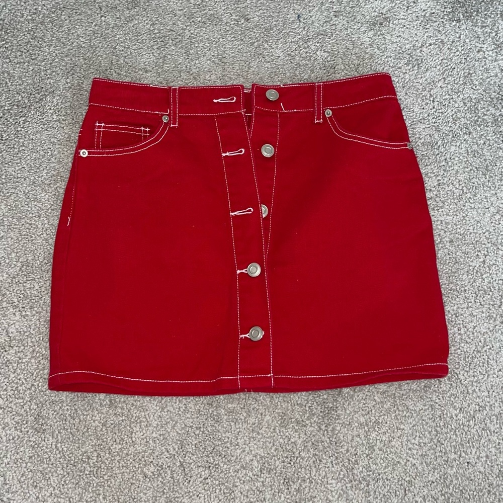 Red Denim Skirt Forever 21
